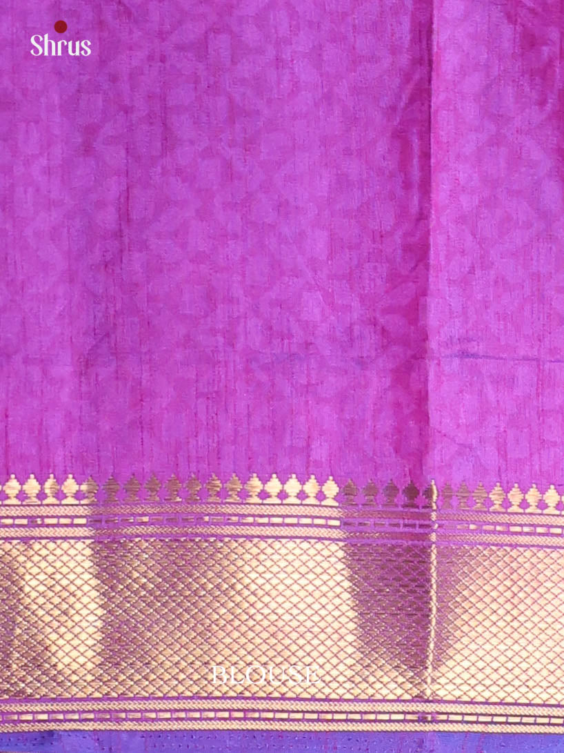 Blue & Purple- Semi Patola Saree - Shop on Shrus.com