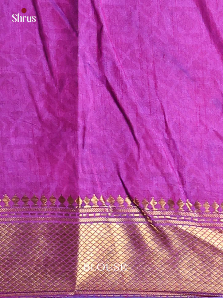 Blue & Purple - Semi Patola Saree - Shop on Shrus.com