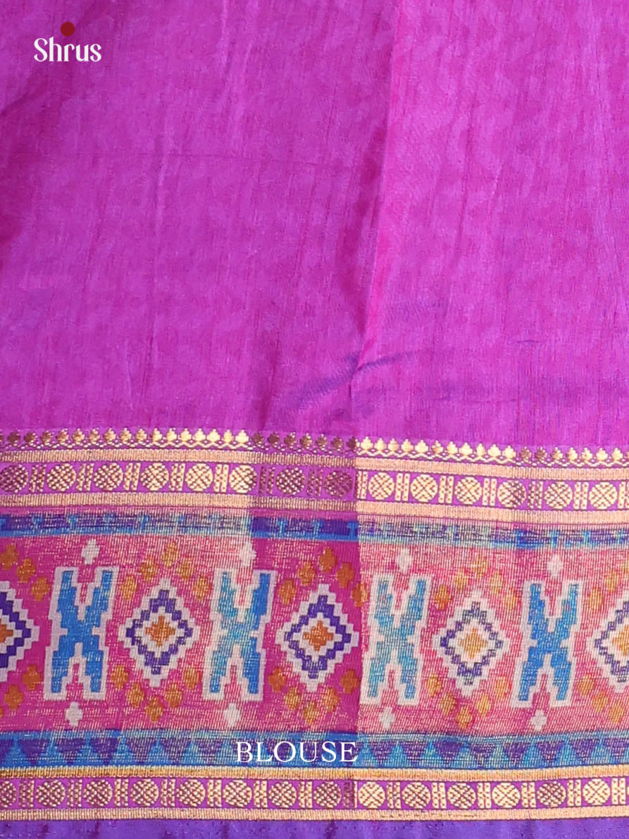 Blue & Purple - Semi Patola Saree - Shop on Shrus.com
