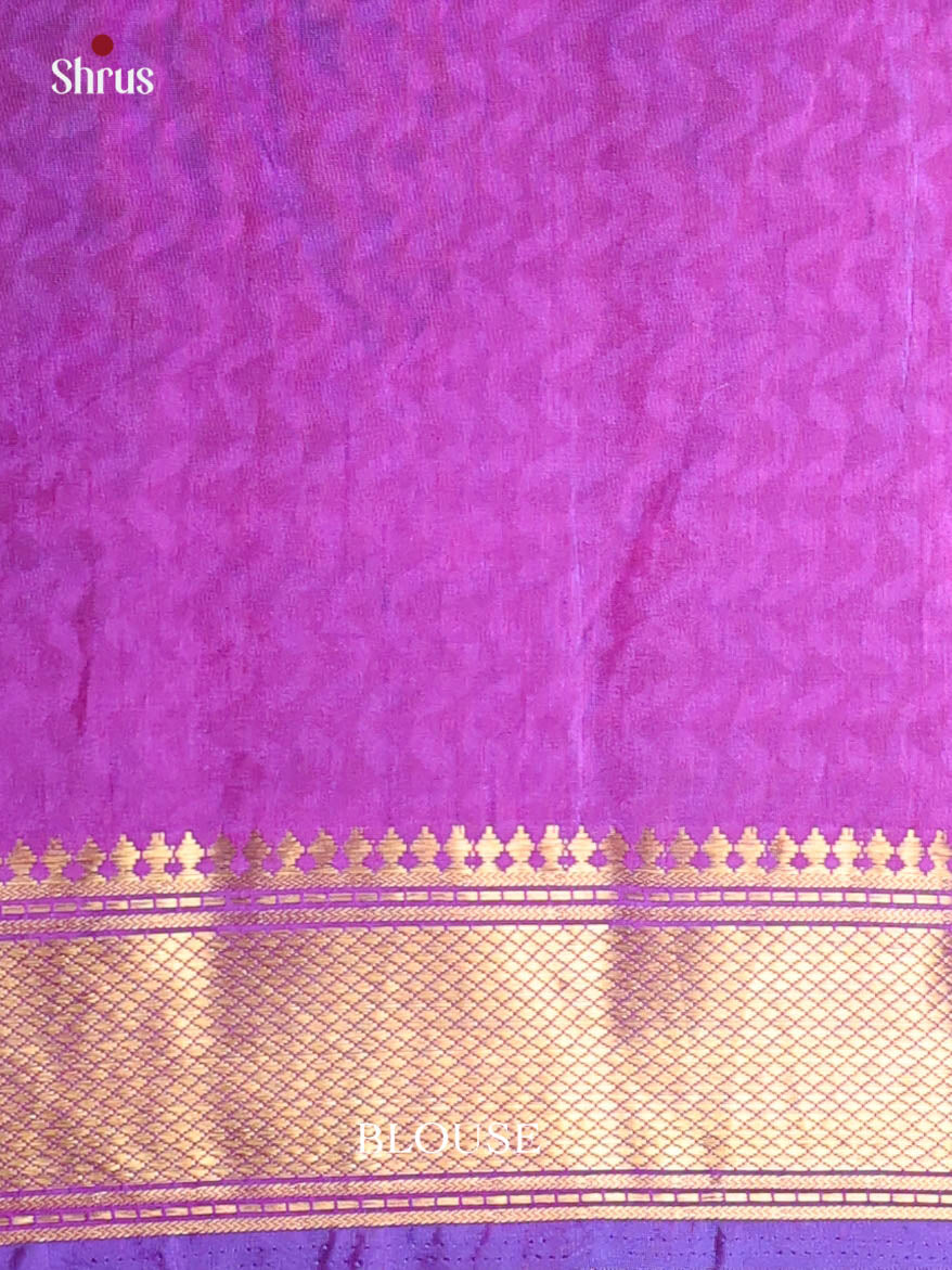 Blue & Purple- Semi Patola Saree - Shop on Shrus.com