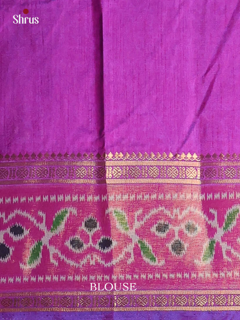 Blue  - Semi Patola Saree - Shop on Shrus.com