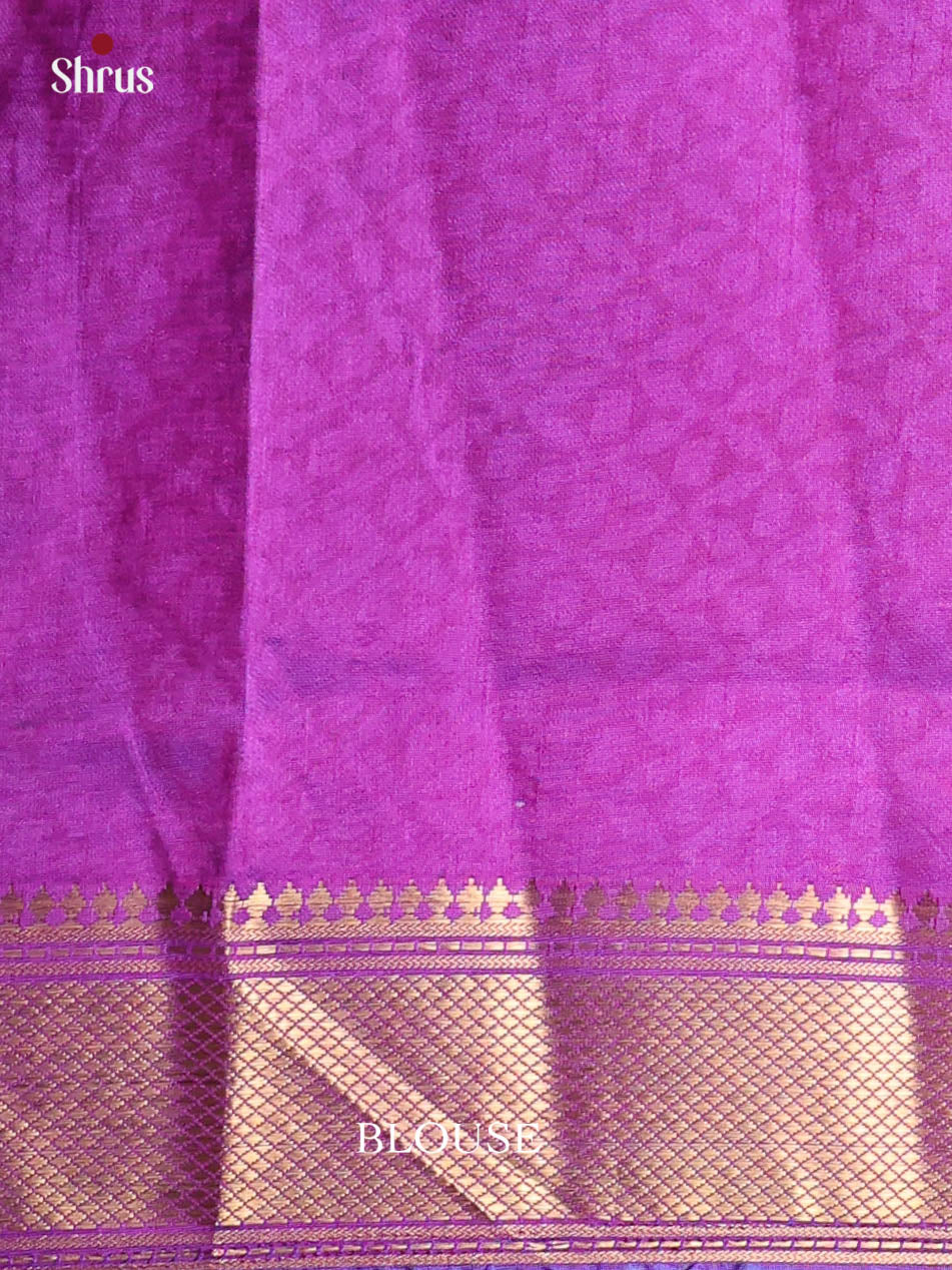 Blue & Purple - Semi Patola Saree - Shop on Shrus.com