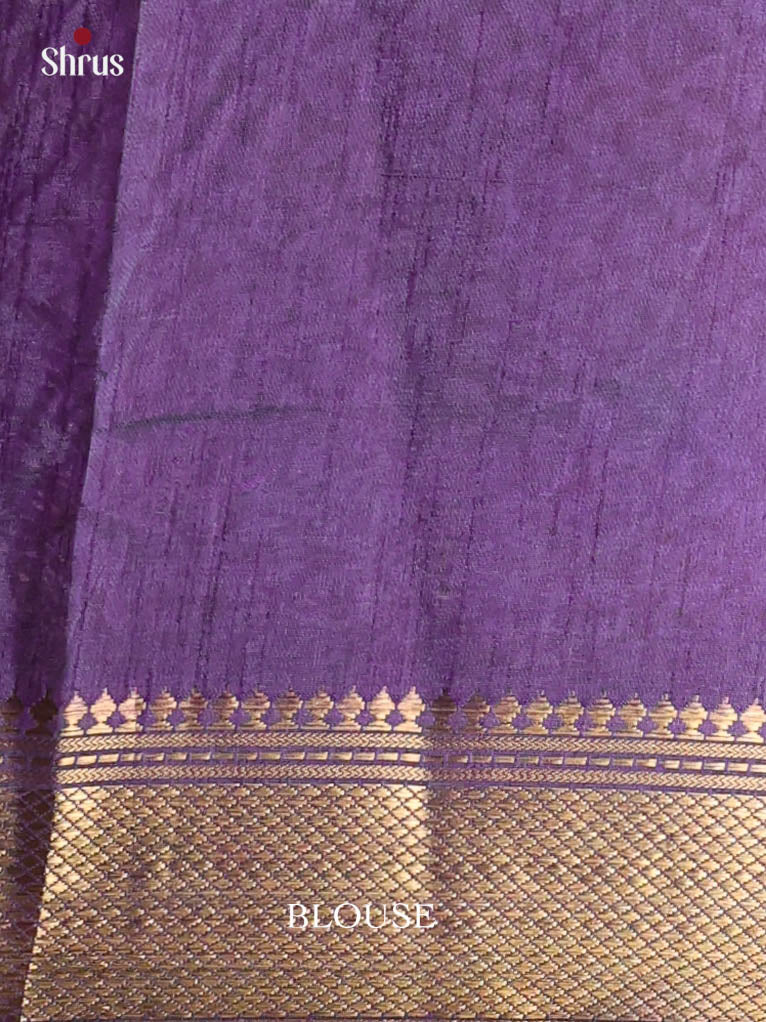 Teal  Blue & Purple - Semi Patola Saree - Shop on Shrus.com