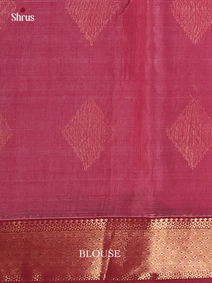 Dusty Pink & Maroon- Maheshwari silkcotton Saree - Shop on Shrus.com