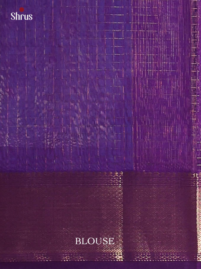Blue & Violet - Maheshwari silkcotton Saree - Shop on Shrus.com