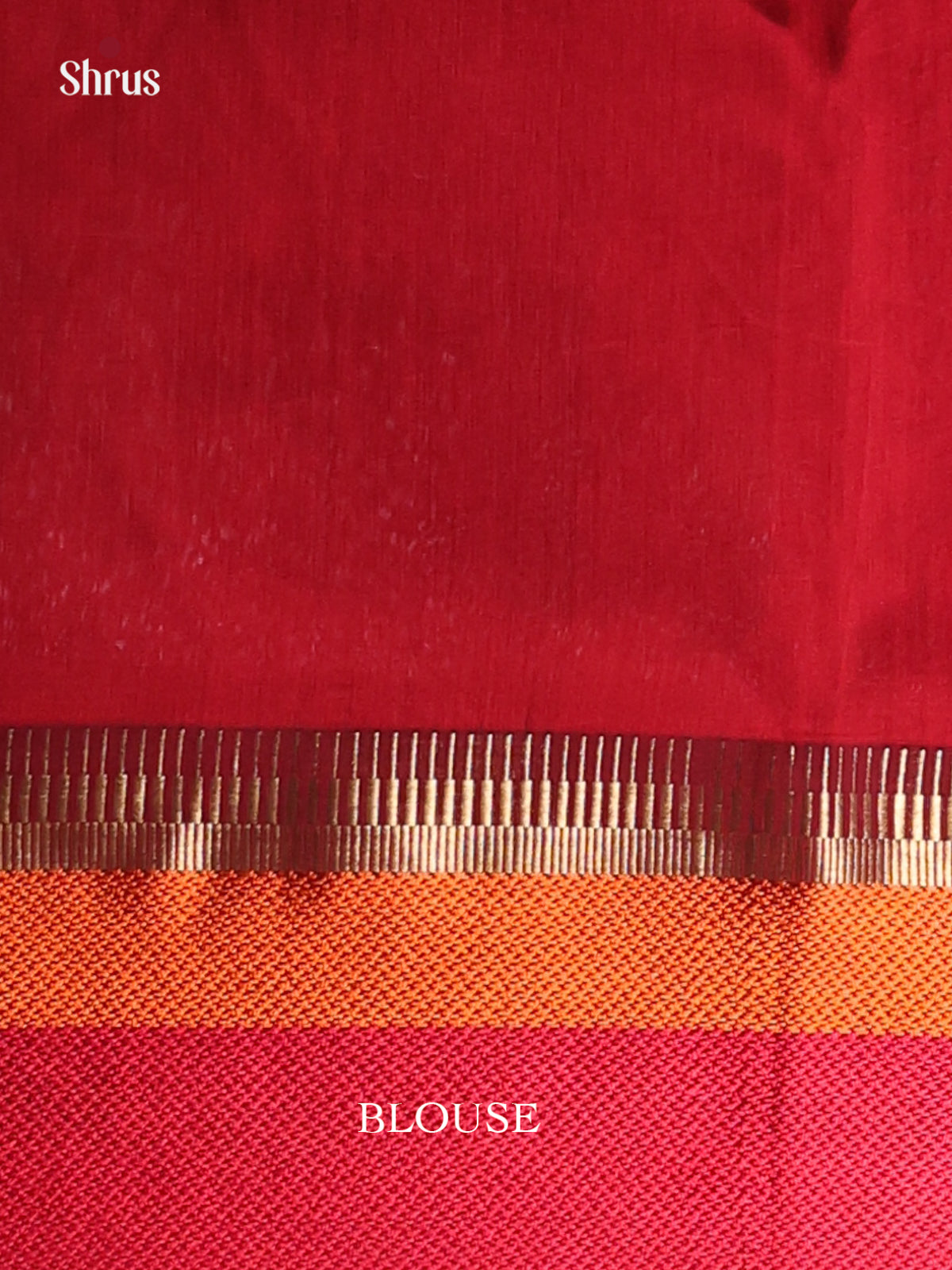 Black & Red- Maheshwari silkcotton Saree - Shop on Shrus.com