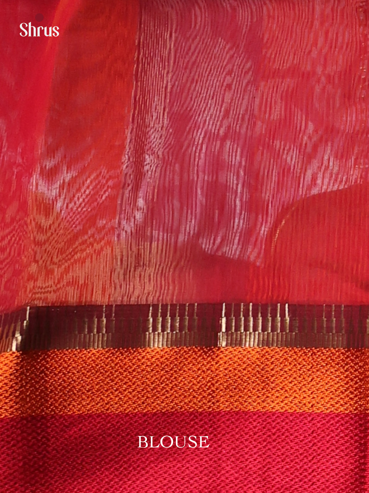 Brown & Red - Maheshwari silkcotton Saree - Shop on Shrus.com