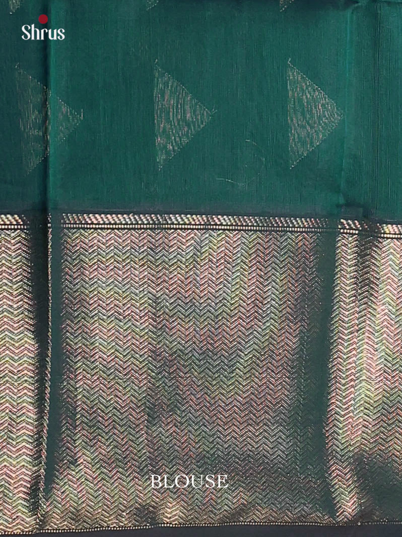 Peacock Green(Single tone) - Maheshwari silkcotton Saree - Shop on Shrus.com