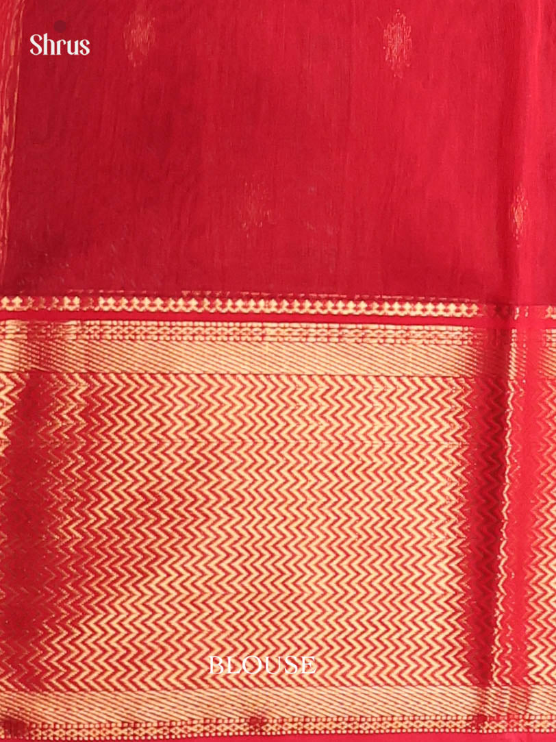 Black & Red - Maheshwari silkcotton Saree - Shop on Shrus.com