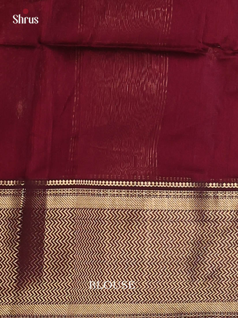 Maroon(Single tone) - Maheshwari silkcotton Saree - Shop on Shrus.com