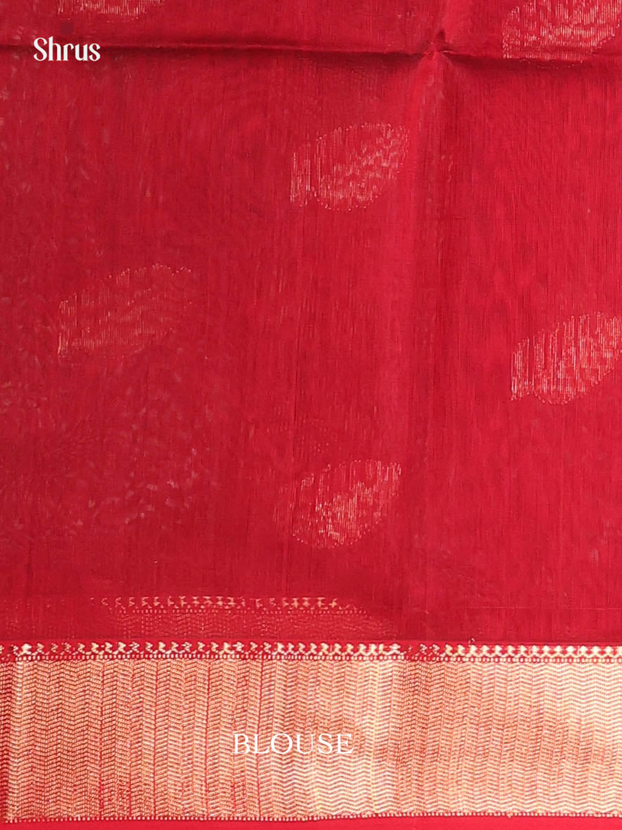 Green & Red - Maheshwari silkcotton Saree - Shop on Shrus.com