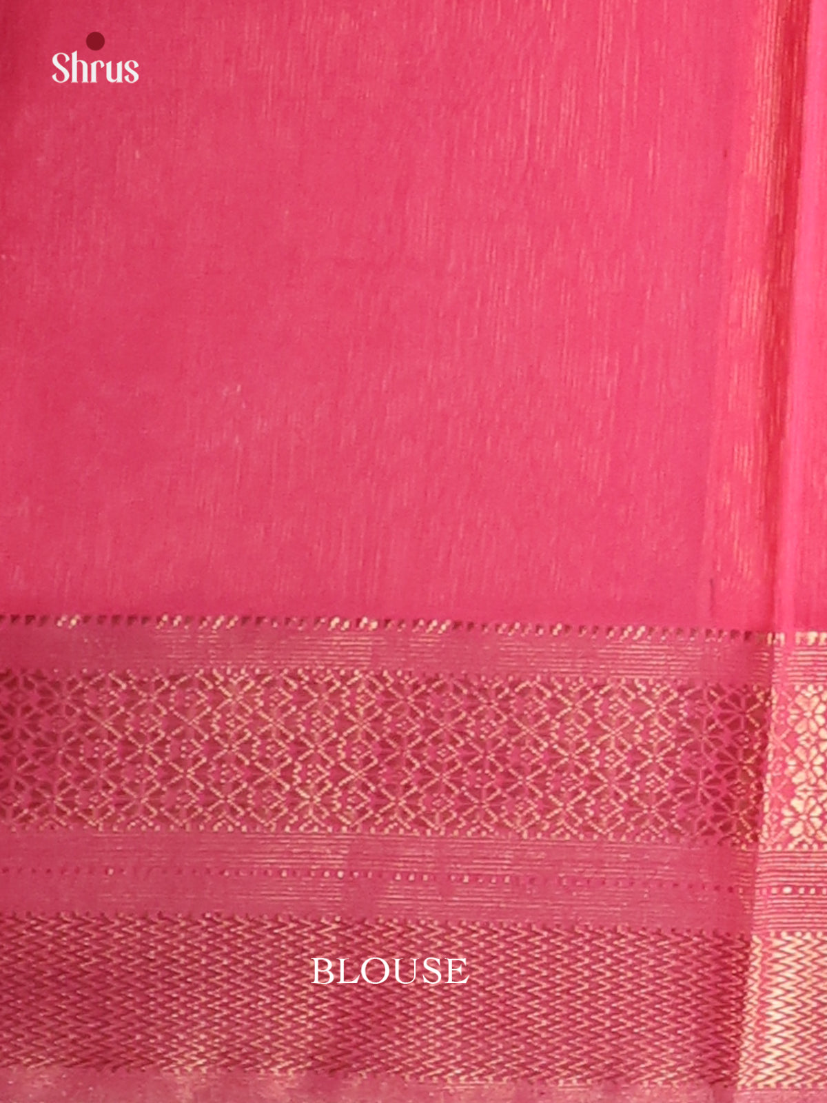 Pink(single Tone) - Maheshwari silkcotton Saree - Shop on Shrus.com