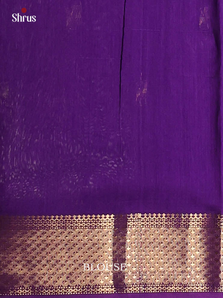 Purple & Violet - Maheshwari silkcotton Saree - Shop on Shrus.com