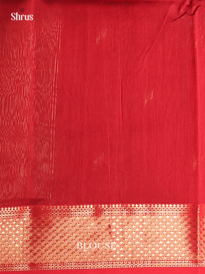 Green & Red - Maheshwari silkcotton Saree - Shop on Shrus.com