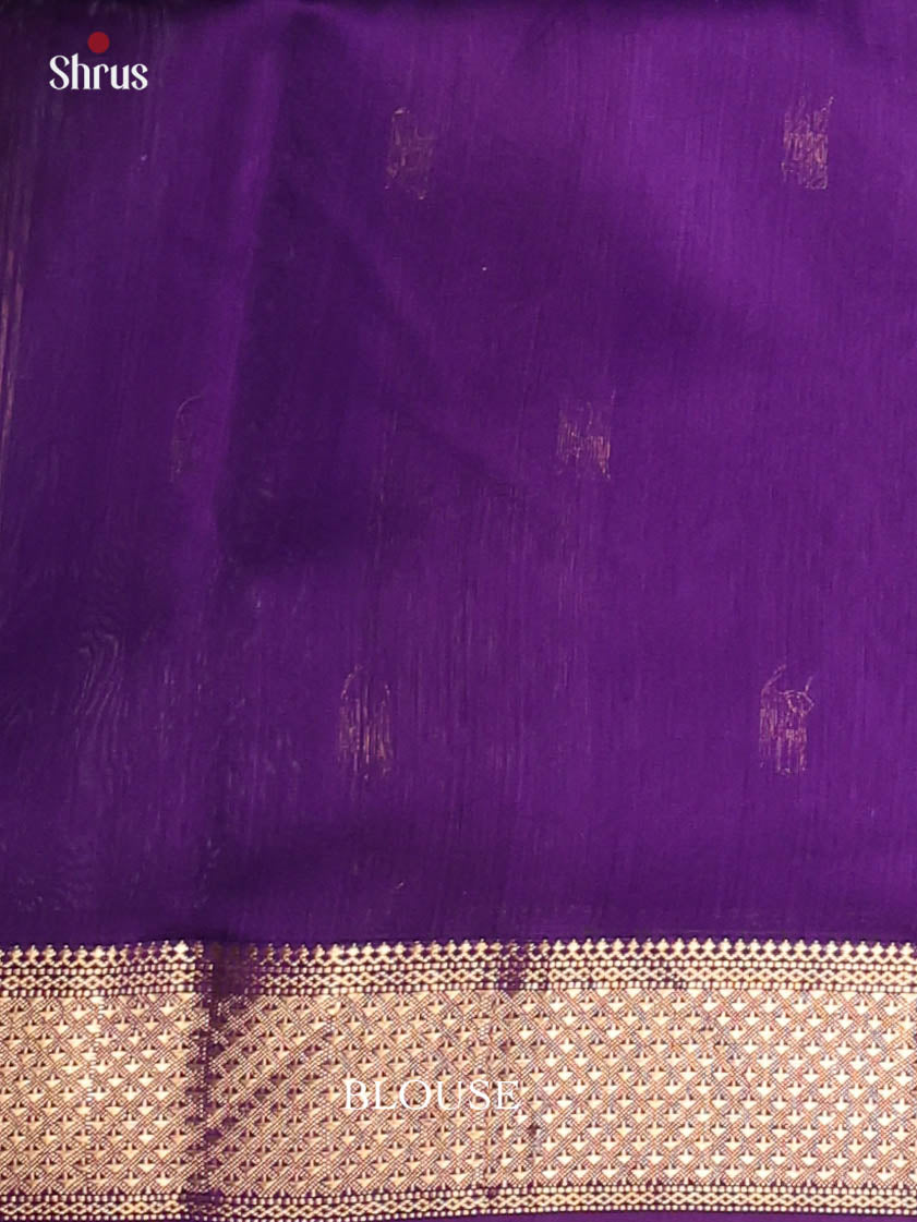 Blue & Violet - Maheshwari silkcotton Saree - Shop on Shrus.com