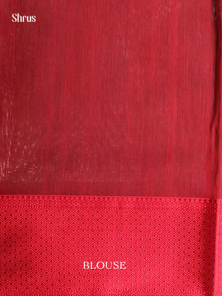 Green & Red- Maheshwari silkcotton Saree - Shop on Shrus.com