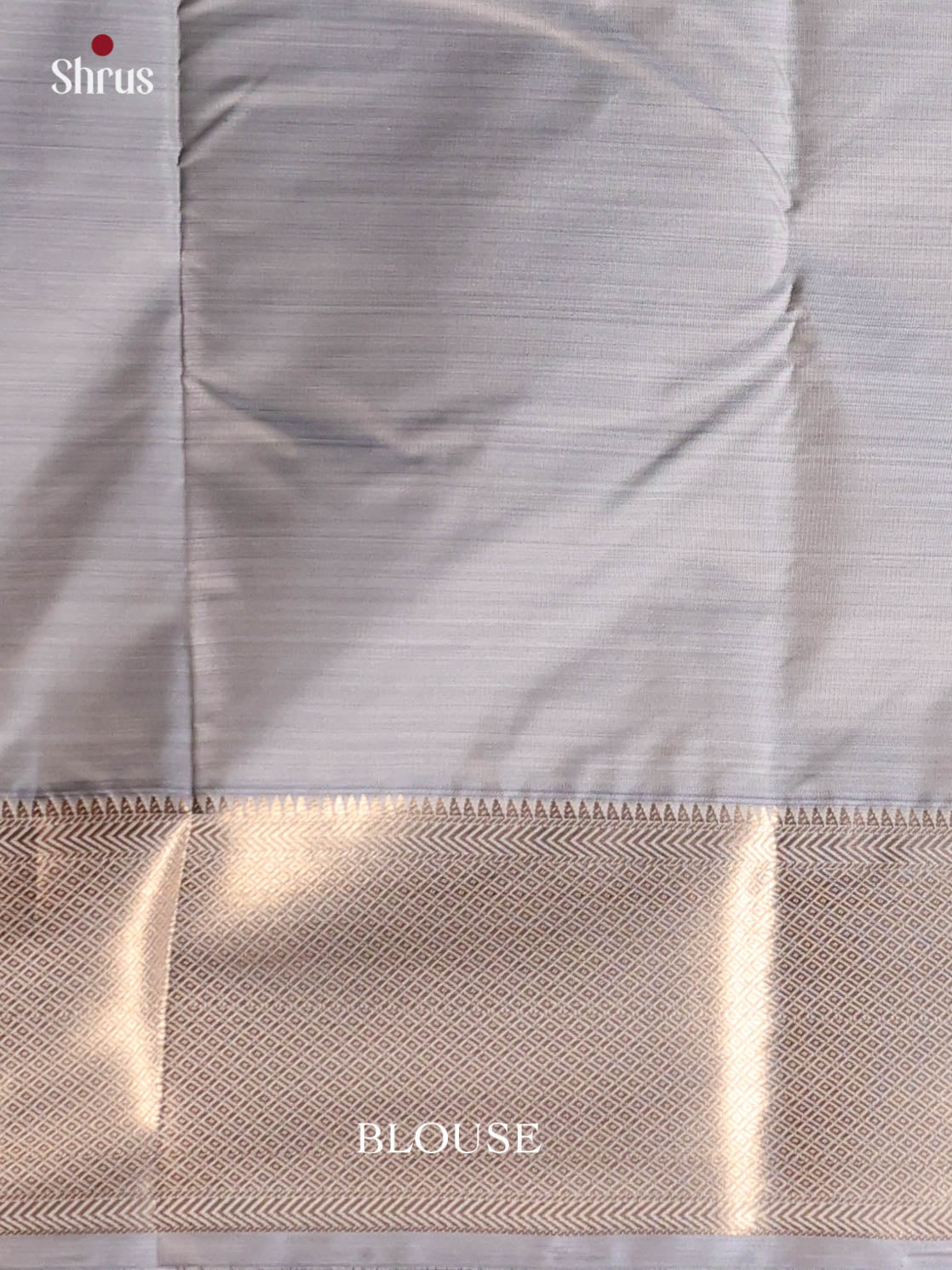 Cream & Grey- Kanchipuram-halfpure Saree - Shop on Shrus.com