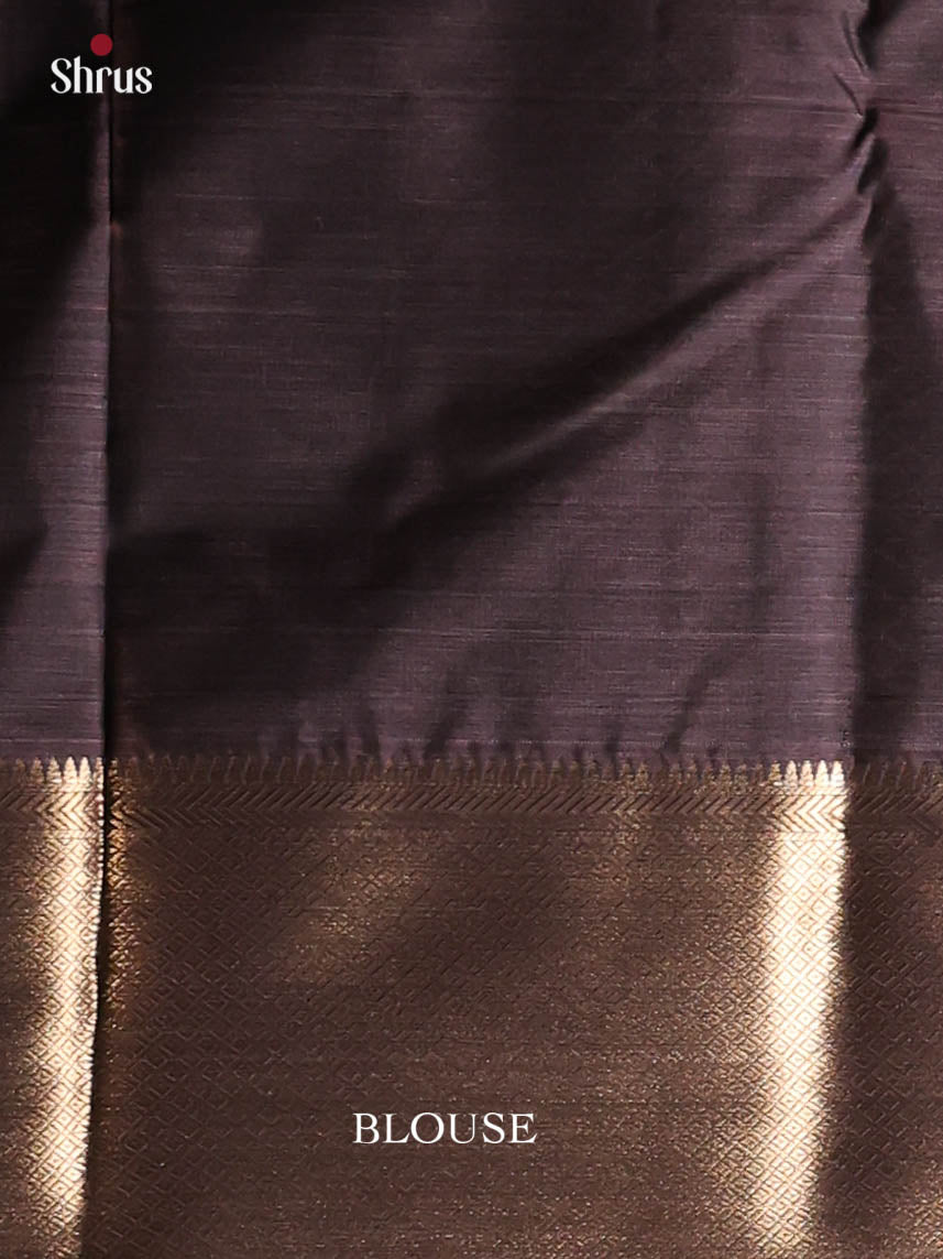Dark Mustard & Brown - Kanchipuram-halfpure Saree - Shop on Shrus.com