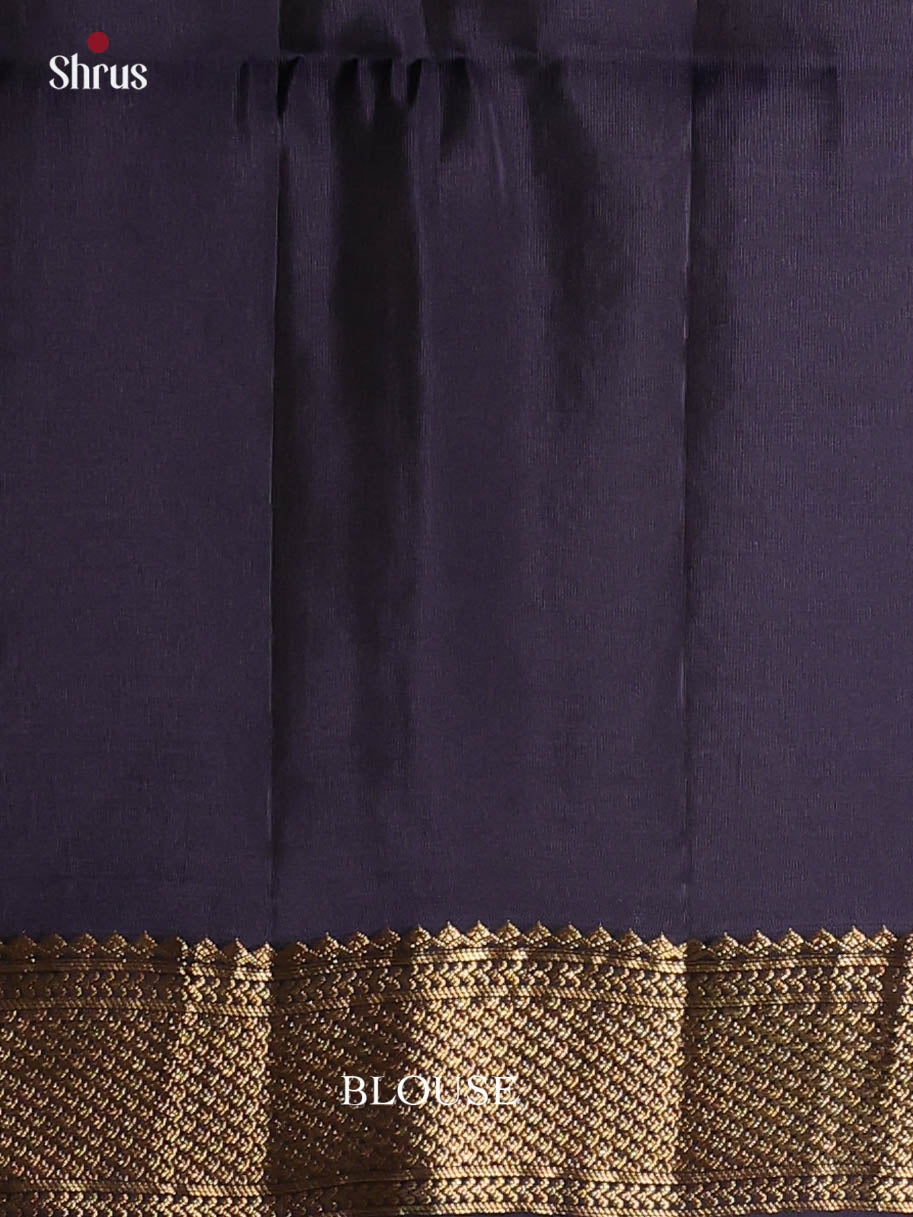 Maroon & Blue  - Softsilk-halfpure Saree - Shop on Shrus.com