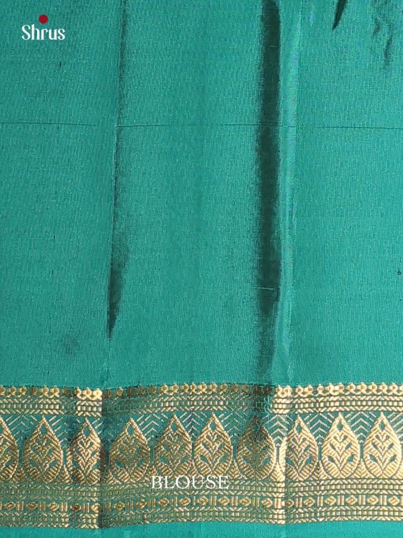 Rust & Green - Softsilk-halfpure Saree - Shop on Shrus.com