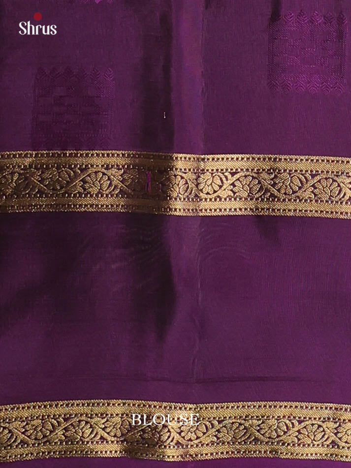 Green & Violet - Softsilk-halfpure Saree - Shop on Shrus.com