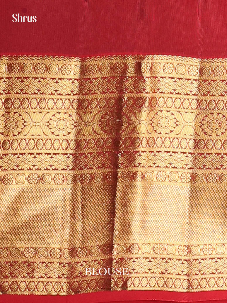 Green & Maroon - Softsilk-halfpure Saree - Shop on Shrus.com