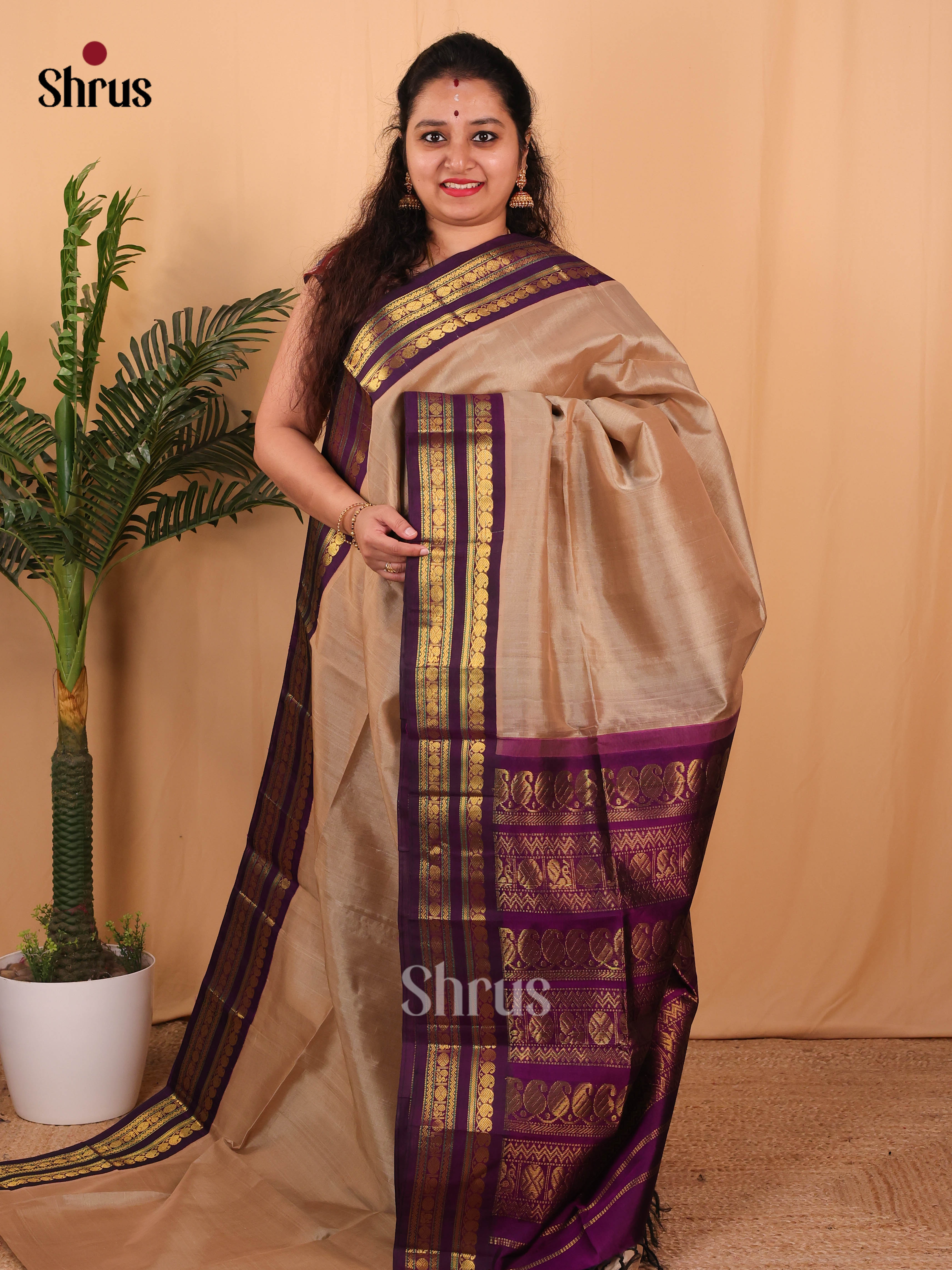 DAS28097 - Silk Cotton Saree - Shop on Shrus.com