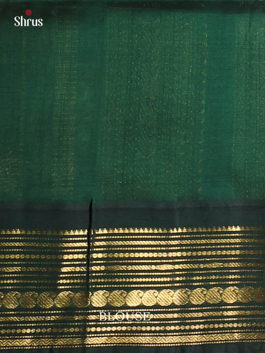 Peach & Green - Silk Cotton Saree - Shop on Shrus.com