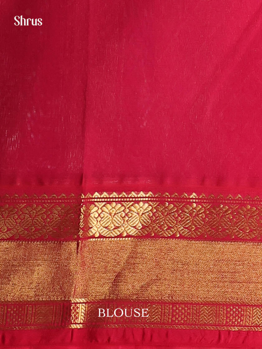 Green & Red - Silk Cotton Saree - Shop on Shrus.com