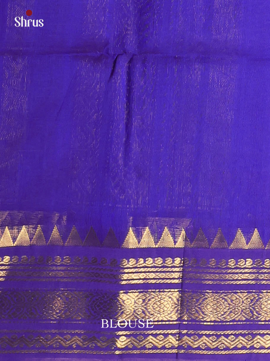 Green & Blue - Silk Cotton Saree - Shop on Shrus.com