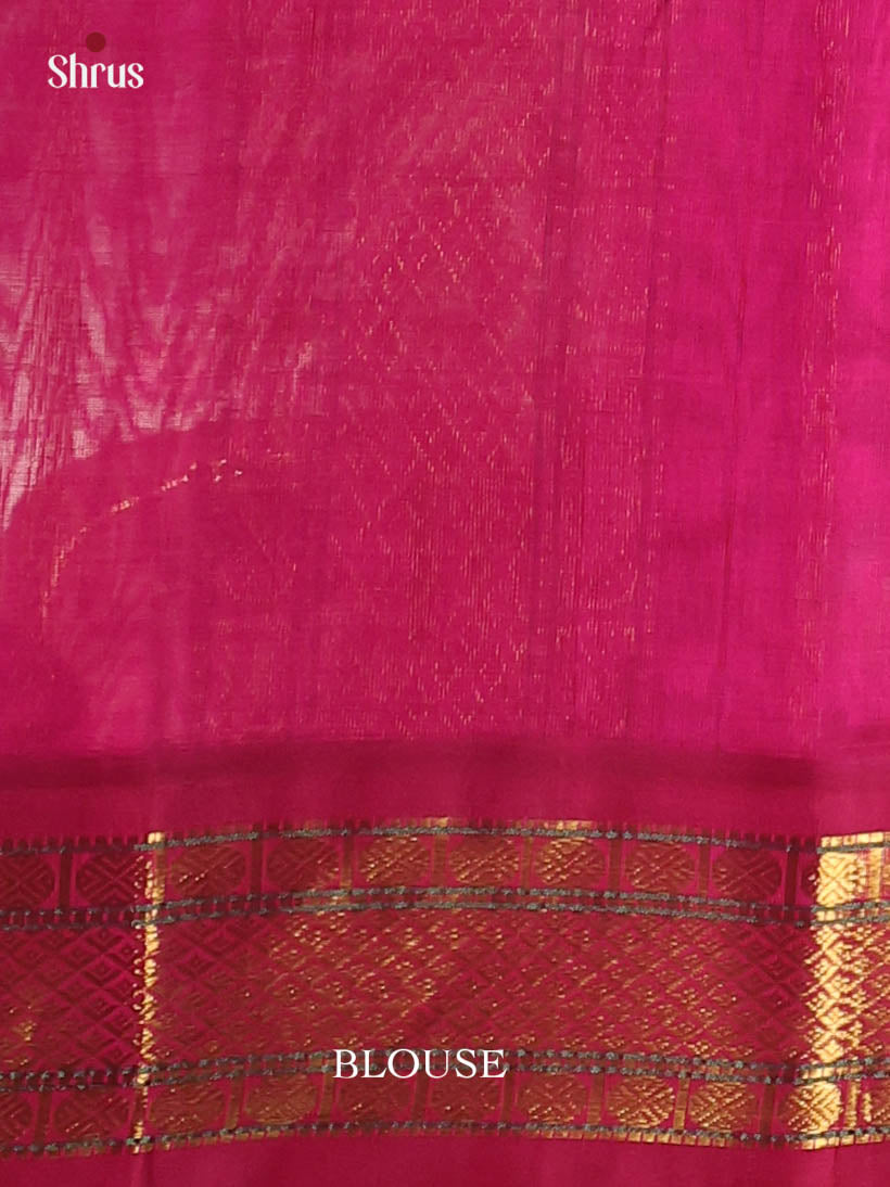 Blue & Maroon  - Silk Cotton Saree - Shop on Shrus.com