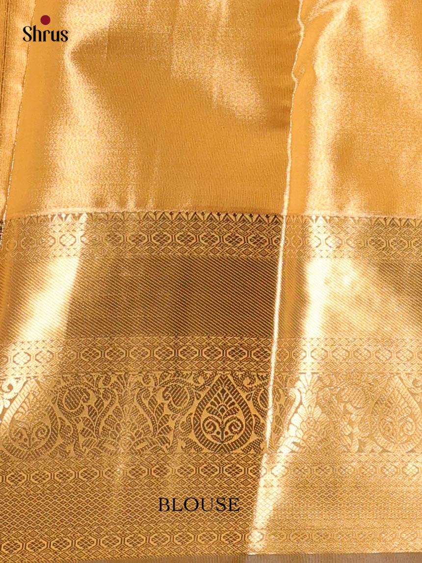 Purple & Gold - Kanchipuram-halfpure Saree - Shop on Shrus.com