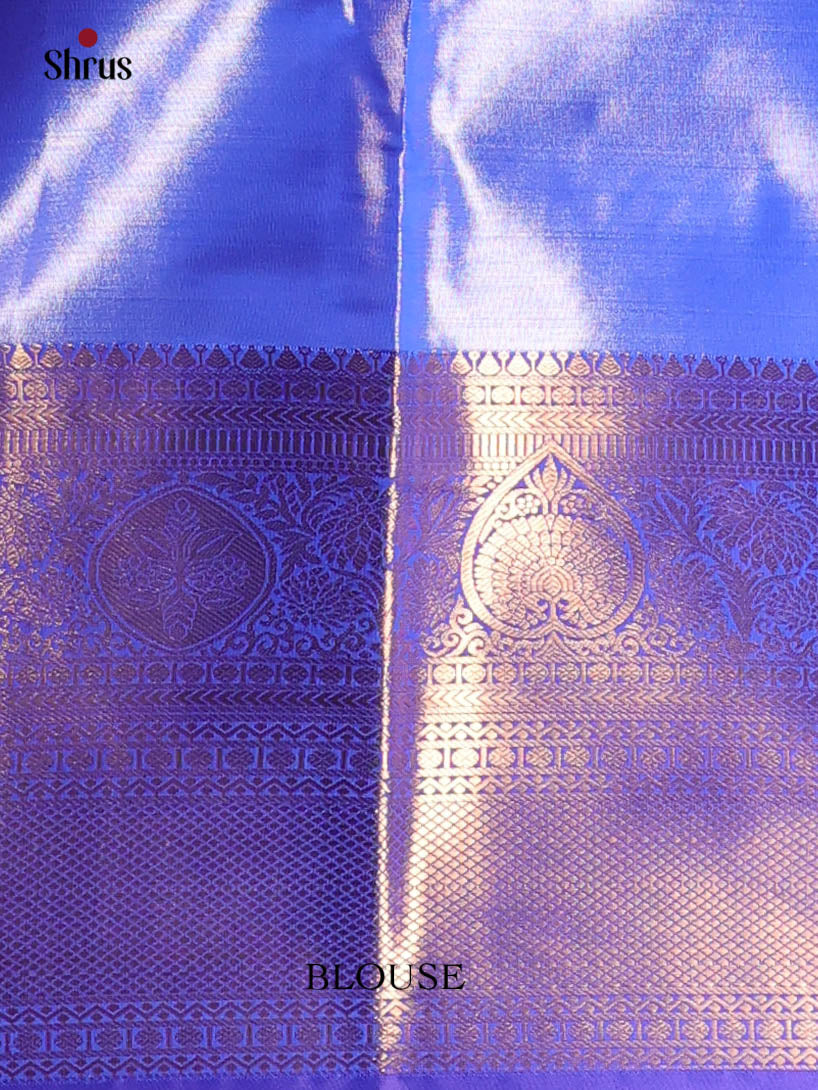 Lite Brown & Purple - Kanchipuram-halfpure Saree - Shop on Shrus.com