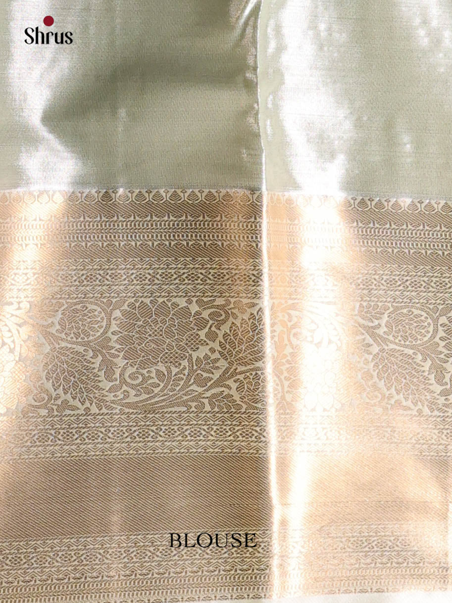 Purple & Cream - Kanchipuram-halfpure Saree - Shop on Shrus.com