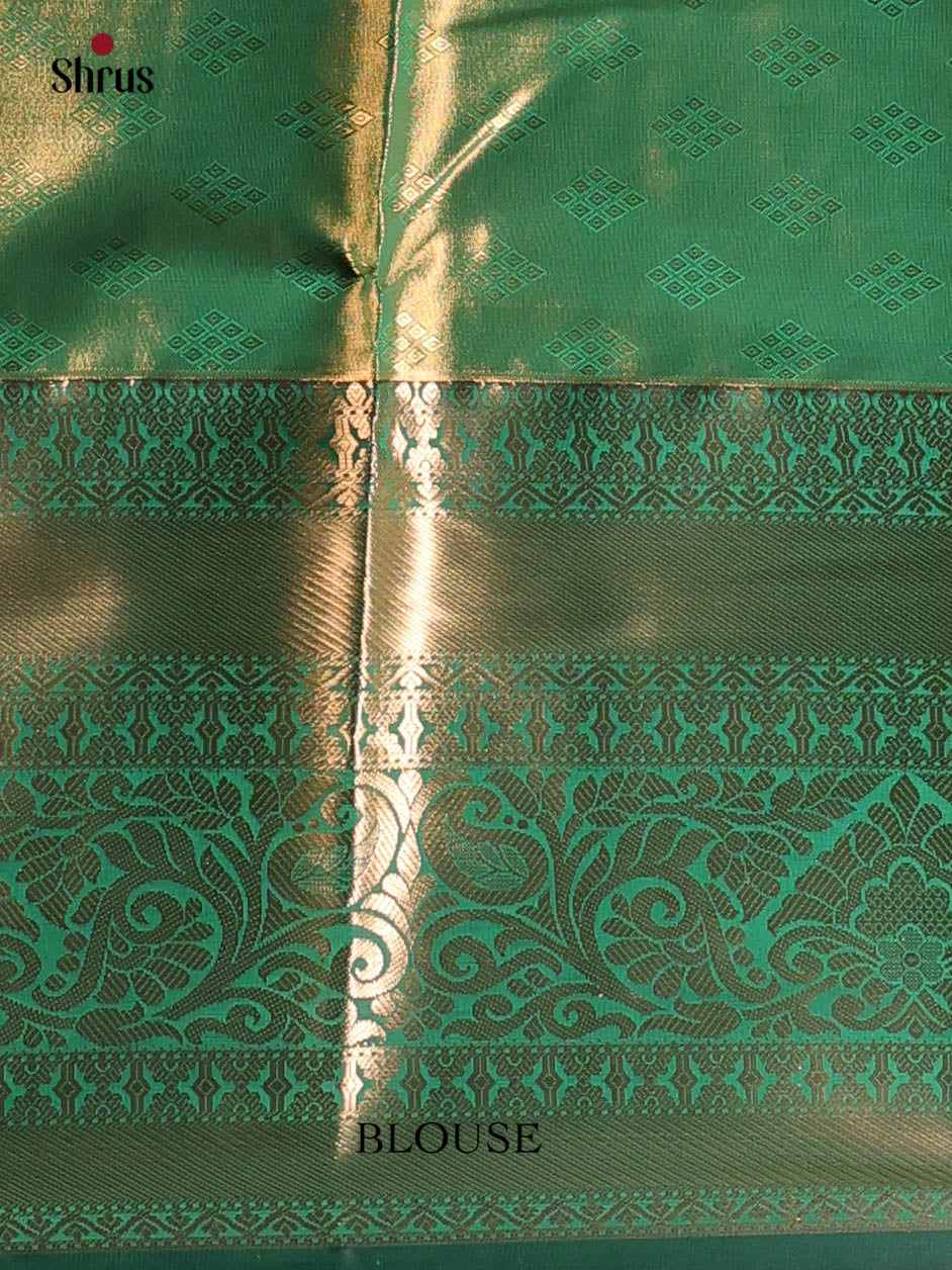Pink & Green- Kanchipuram-halfpure Saree - Shop on Shrus.com
