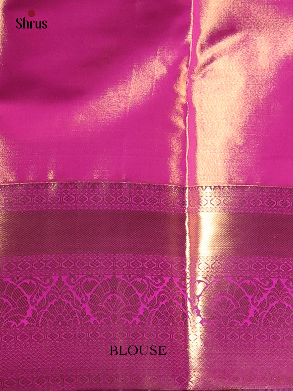 Green & Purple -  Kanchipuram-halfpure - Shop on Shrus.com