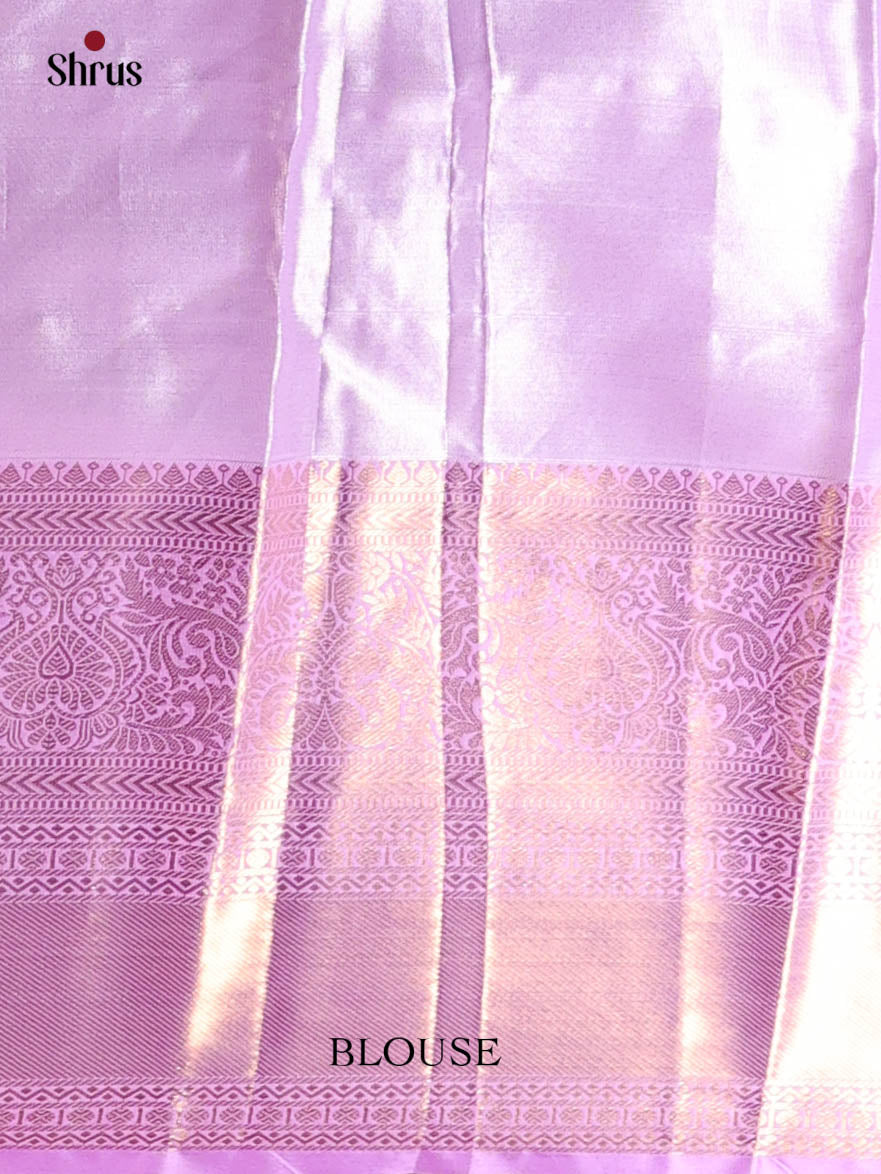 Pista Green & Lavender- Kanchipuram-halfpure Saree - Shop on Shrus.com