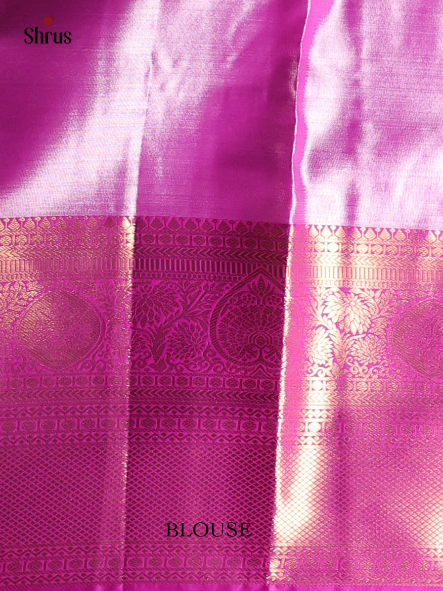 Green & Majenta - Kanchipuram-halfpure Saree - Shop on Shrus.com
