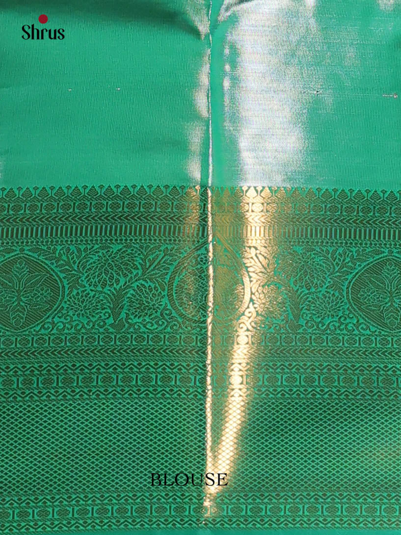 Rose Pink & Green - Kanchipuram-halfpure Saree - Shop on Shrus.com