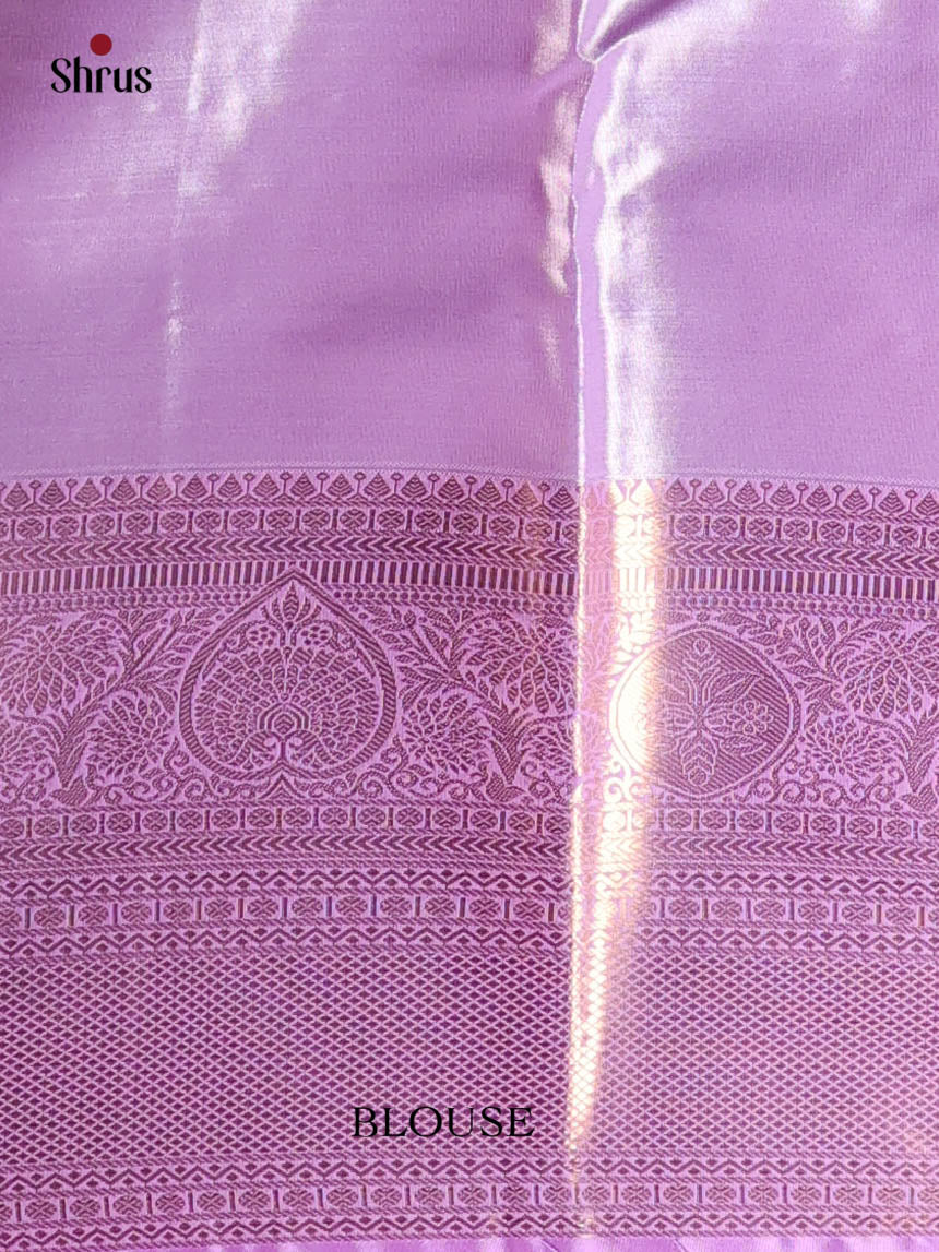 Peach & Lavender - Kanchipuram-halfpure Saree - Shop on Shrus.com
