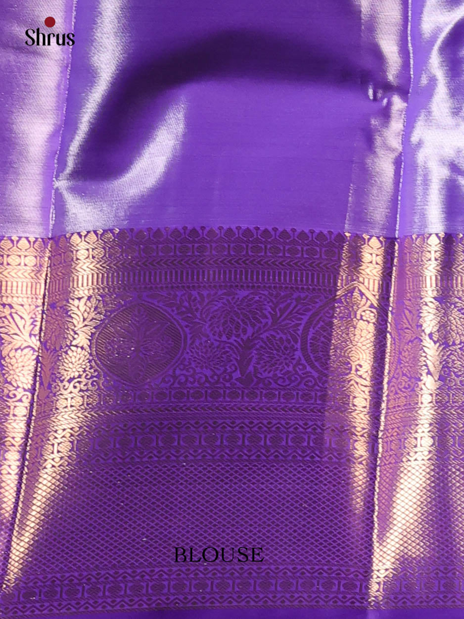 Green & Purple - Kanchipuram-halfpure Saree - Shop on Shrus.com