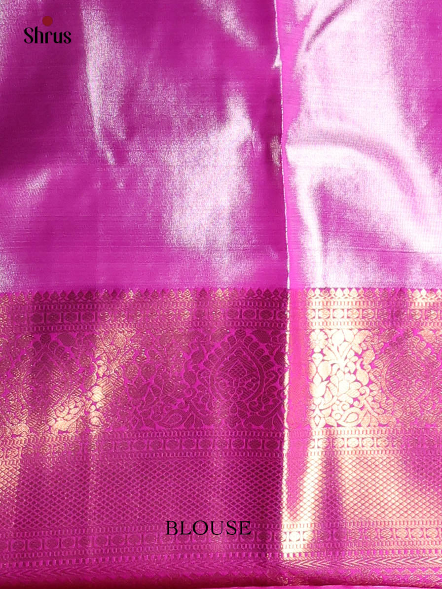 Mustard & Violet - Kanchipuram-halfpure Saree - Shop on Shrus.com