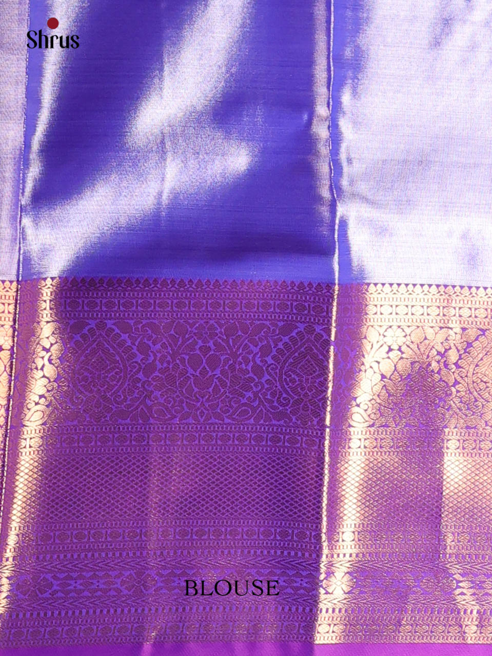 Cream & Purple - Kanchipuram-halfpure Saree - Shop on Shrus.com