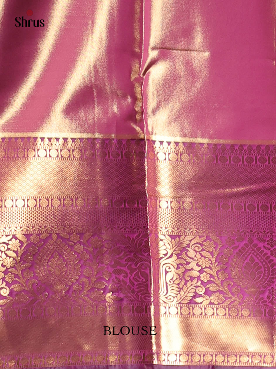 Green & Purple  - Kanchipuram-halfpure Saree - Shop on Shrus.com