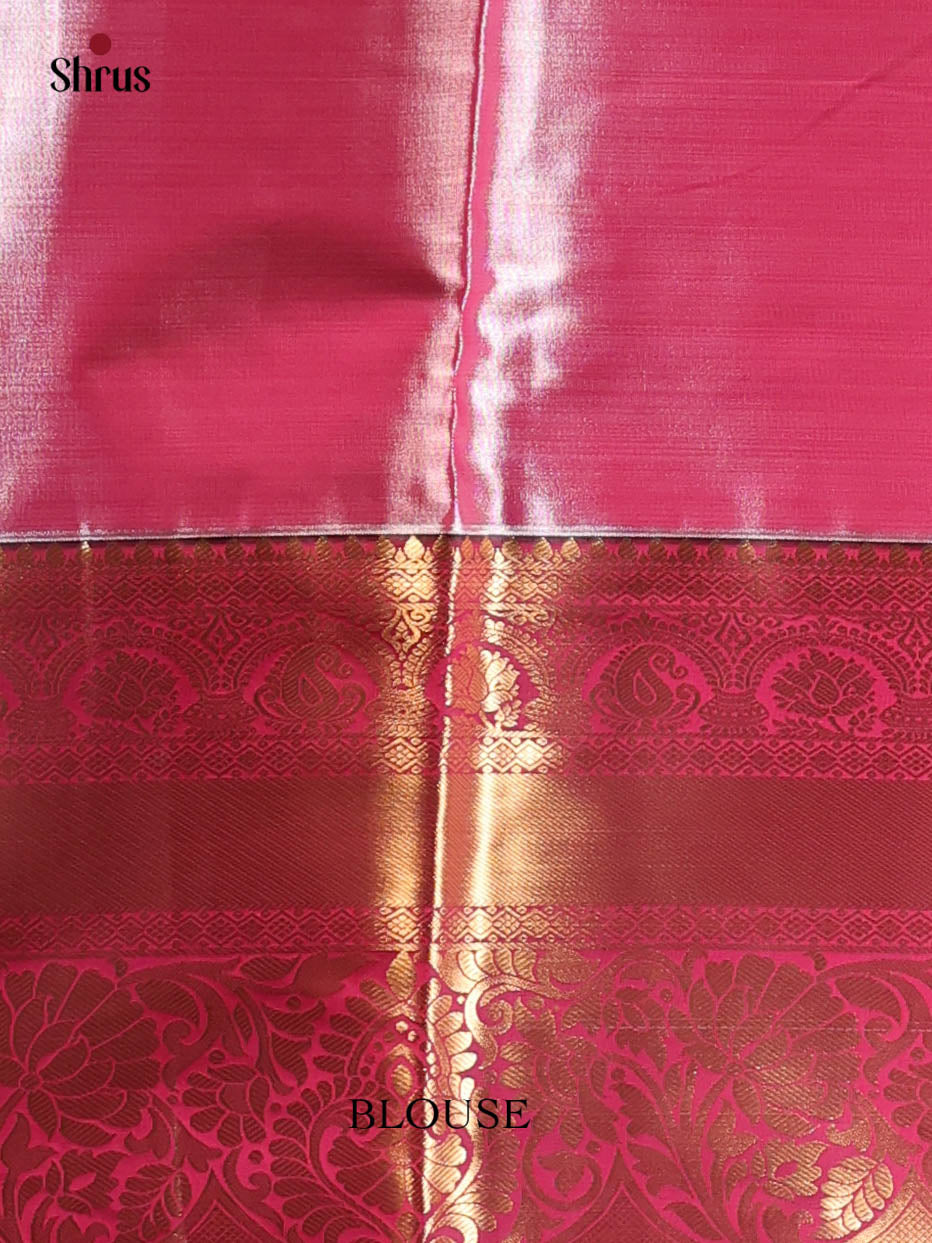 White & Maroon - Kanchipuram-halfpure Saree - Shop on Shrus.com