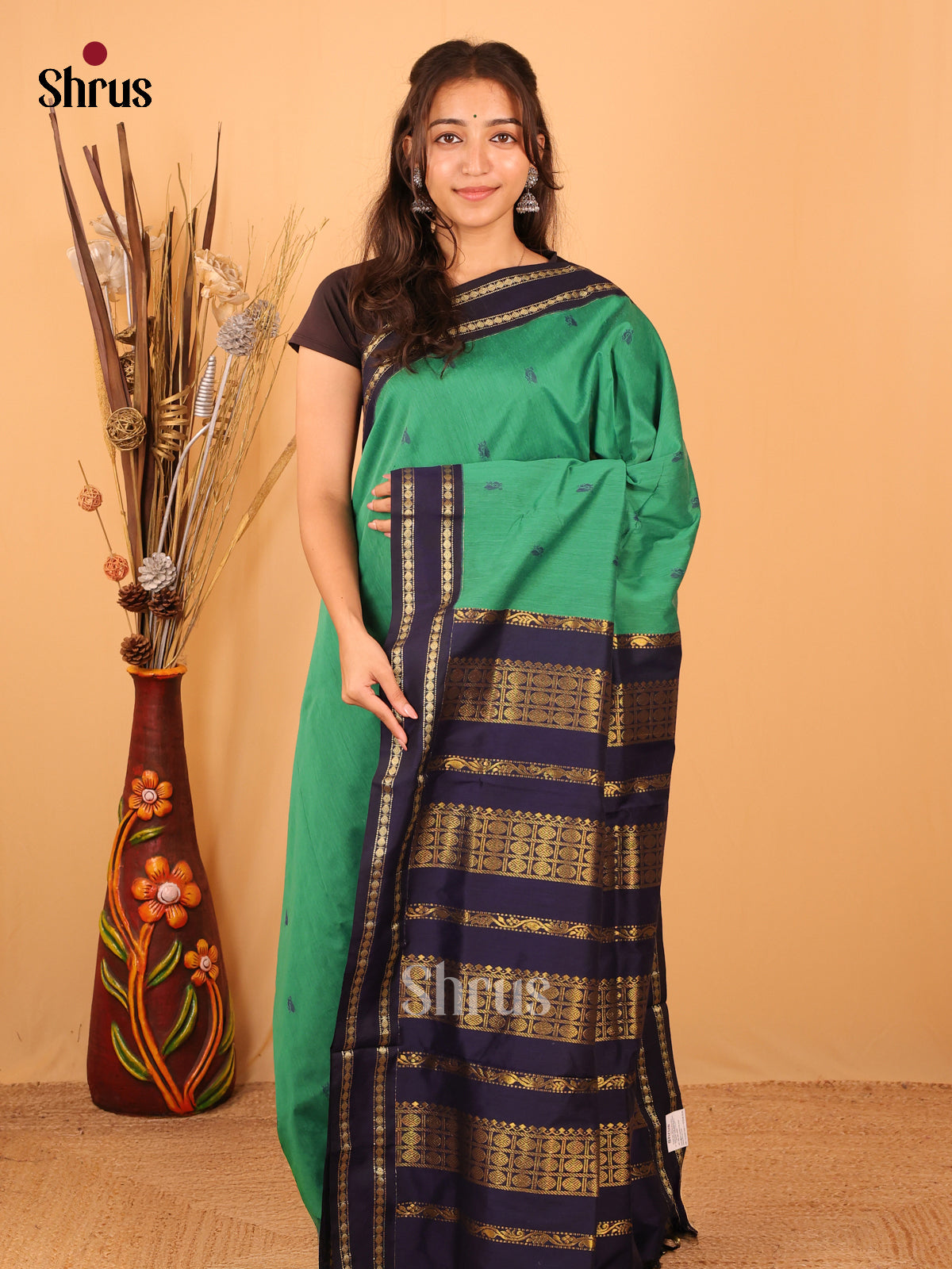 Green & Blue - Kalyani Cotton Saree - Shop on Shrus.com