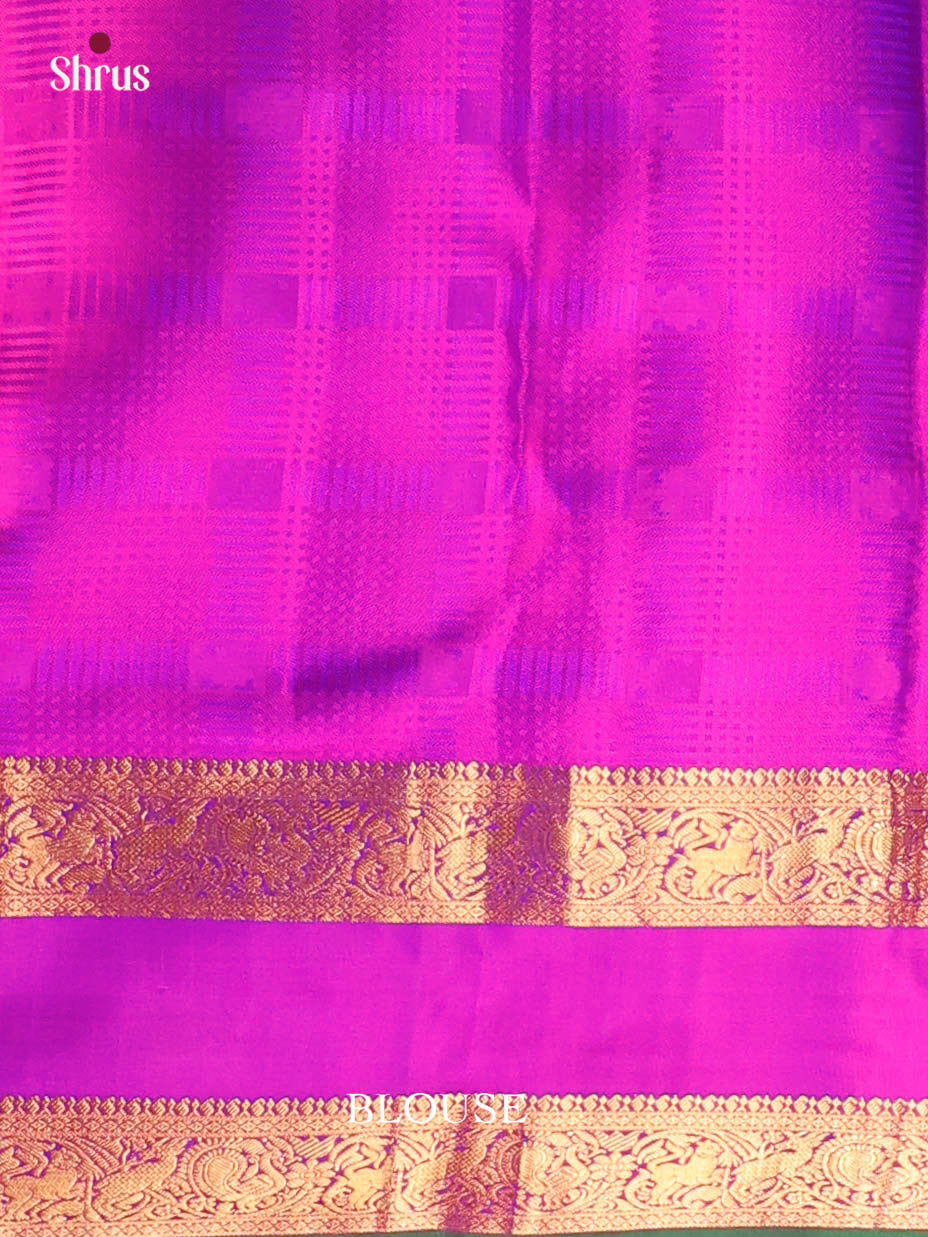 Blue & Majenta - Kanchipuram silk Saree - Shop on Shrus.com