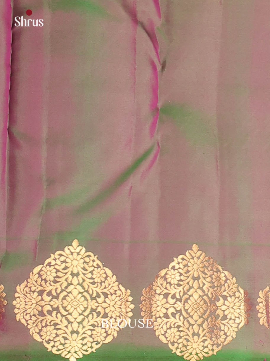 Purple & Green - Kanchipuram silk Saree - Shop on Shrus.com