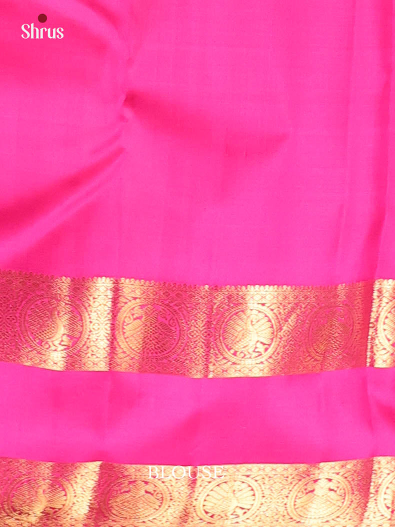 Orange & Pink - Kanchipuram silk Saree - Shop on Shrus.com