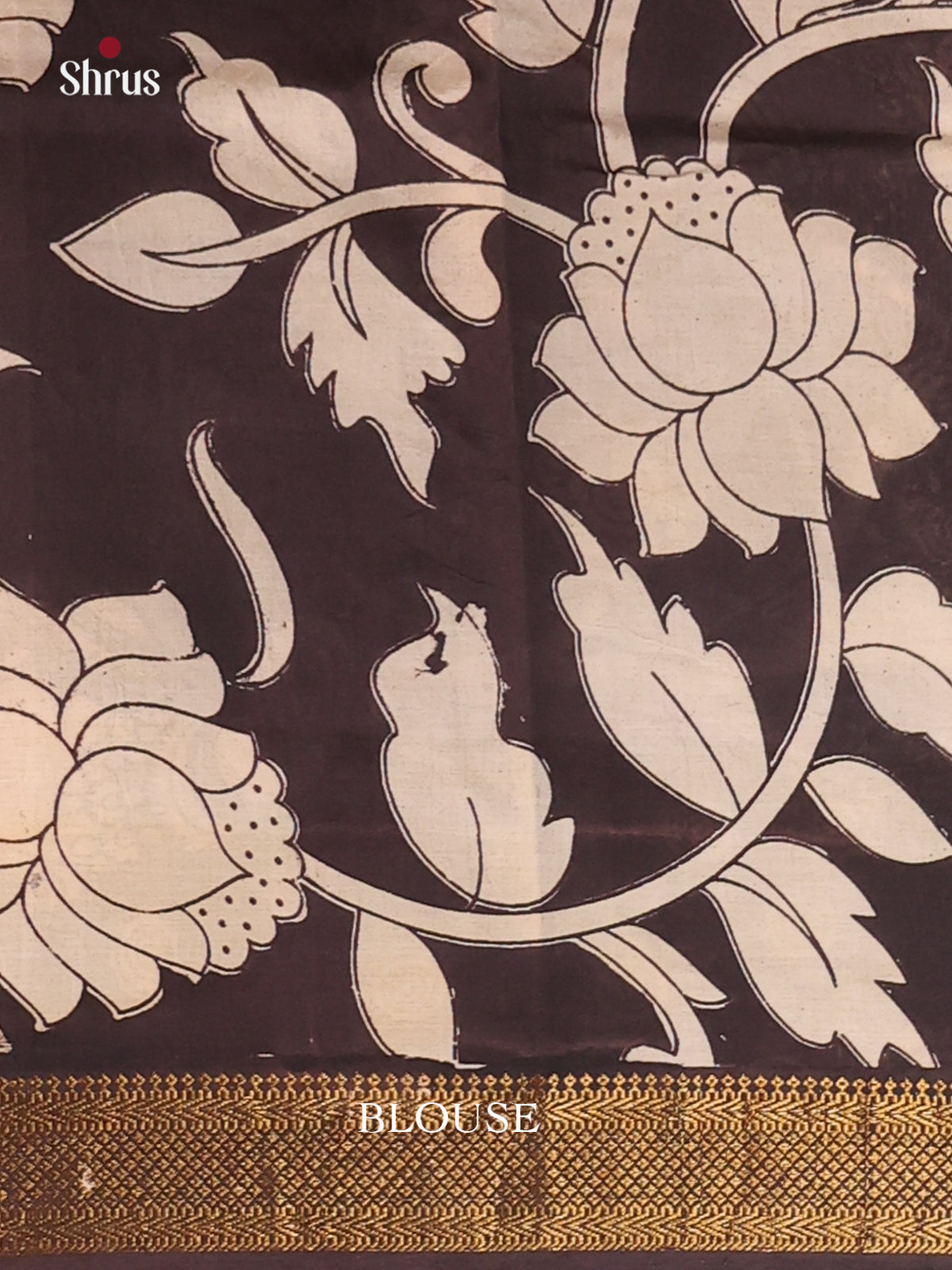 Cream & Black - chennur-kalamkari Saree - Shop on Shrus.com